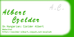 albert czelder business card